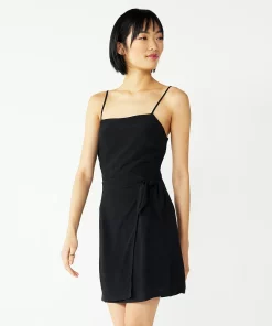 Women's Nine West Side-Tie Faux Wrap Mini Dress 14 Women's Nine West Side-Tie Faux Wrap Mini Dress -Nine West Sales 5532368 Mineral Black