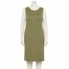 Plus Size Nine West Ribbed Crewneck Midi Dress
