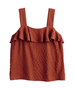 Women's Nine West Squareneck Ruffle Tank -Nine West Sales 5532424 ALT5