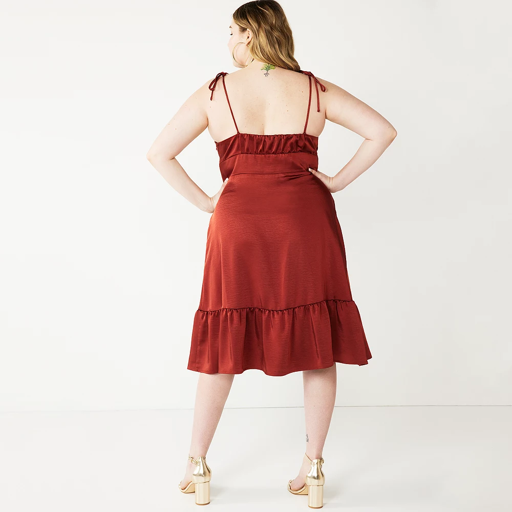 Plus Size Nine West Strappy Fit & Flare Midi Dress 5 Plus Size Nine West Strappy Fit & Flare Midi Dress - Image 3