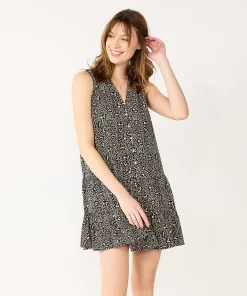 Petite Nine West Button-Front Tiered Drop-Waist Dress 8 Petite Nine West Button-Front Tiered Drop-Waist Dress -Nine West Sales 5542050 Cheetah Ditsy