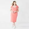 Plus Size Nine West Back Keyhole Cutout Bodyon Dress 1 Plus Size Nine West Back Keyhole Cutout Bodyon Dress -Nine West Sales 5544651 Cruz Coral