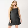 Plus Size Nine West Gathered Side-Tie Sheath Dress -Nine West Sales 5547073 Mineral Black
