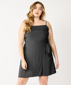 Plus Size Nine West Gathered Side-Tie Sheath Dress
