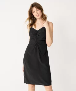 Women's Nine West Strappy Ruched Midi Dress