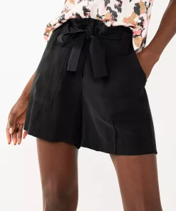 Women's Nine West High-Waisted Paperbag Utility Shorts -Nine West Sales 5562607 Mineral Black