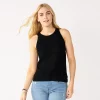 Women's Nine West High-Neck Cutaway Sweater Tank -Nine West Sales 5566564 Black