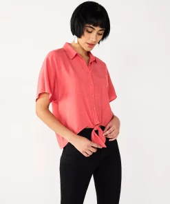 Women's Nine West Knot Front Dolman Sleeve Top -Nine West Sales 5568883 Sicily Tomato