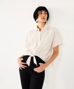 Women's Nine West Knot Front Dolman Sleeve Top -Nine West Sales 5568883 White Snake