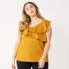 Plus Size Nine West Sleeveless Ruffle Detail Top 1 Plus Size Nine West Sleeveless Ruffle Detail Top -Nine West Sales 5570041 Light Bronze