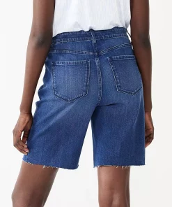 Women's Nine West High Rise Bermuda Boyfriend Shorts -Nine West Sales 5570546 ALT