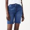 Women's Nine West High Rise Bermuda Boyfriend Shorts -Nine West Sales 5570546 Medium