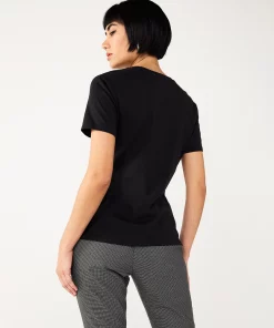 Women's Nine West Asymmetric Short Sleeve Crewneck Top -Nine West Sales 5570845 ALT