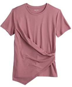 Women's Nine West Asymmetric Short Sleeve Crewneck Top -Nine West Sales 5570845 ALT5