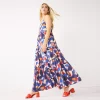 Petite Nine West Print Tiered Maxi Dress -Nine West Sales 5574163 Block Shapes Blue