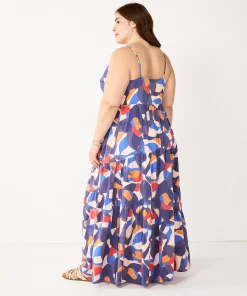 Plus Size Nine West Asymmetrical Tiered Maxi Dress -Nine West Sales 5576100 ALT