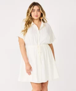 Plus Size Nine West Dolman-Sleeve Shirt Dress 7 Plus Size Nine West Dolman-Sleeve Shirt Dress -Nine West Sales 5577113 Daisy Dew