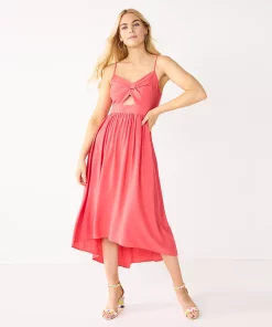 Nine West Sales 35 Women's Nine West Twist-Front High-Low Midi Dress