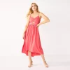 Women's Nine West Twist Front High-Low Midi Dress -Nine West Sales 5578664 Sicily Tomato