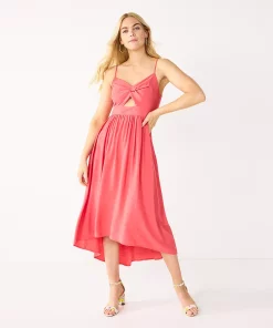 Women's Nine West Twist Front High-Low Midi Dress