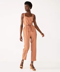 Women's Nine West Sweetheart Tapered Jumpsuit -Nine West Sales 5578686 Mocha Frosting