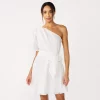 Women's Nine West One-Shoulder Fit-and-Flare Dress -Nine West Sales 5578724 White Knight
