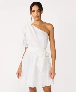 Women's Nine West One-Shoulder Fit-and-Flare Dress