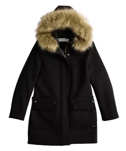 Women's Nine West Faux-Fur Hood Quilted Duffle Coat -Nine West Sales 5578770 ALT5