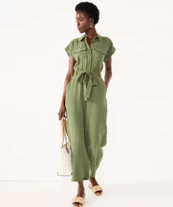 Women's Nine West Utility Jumpsuit -Nine West Sales 5578943 Infantry Olive