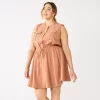 Plus Size Nine West Sleeveless Fit & Flare Utility Dress -Nine West Sales 5579437 Mocha Frosting