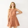 Women's Nine West Fit & Flare Sleeveless Utility Dress -Nine West Sales 5579596 Mocha Frosting