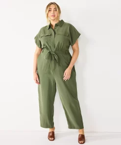 Plus Size Nine West Utility Jumpsuit