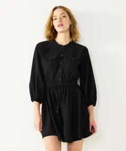 Women's Nine West Fit & Flare Utility Dress -Nine West Sales 5580729 Mineral Black