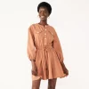 Women's Nine West Fit & Flare Utility Dress -Nine West Sales 5580729 Mocha Frosting