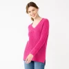 Women's Nine West Stitch Front V-Neck Sweater -Nine West Sales 5585833 Always Pink