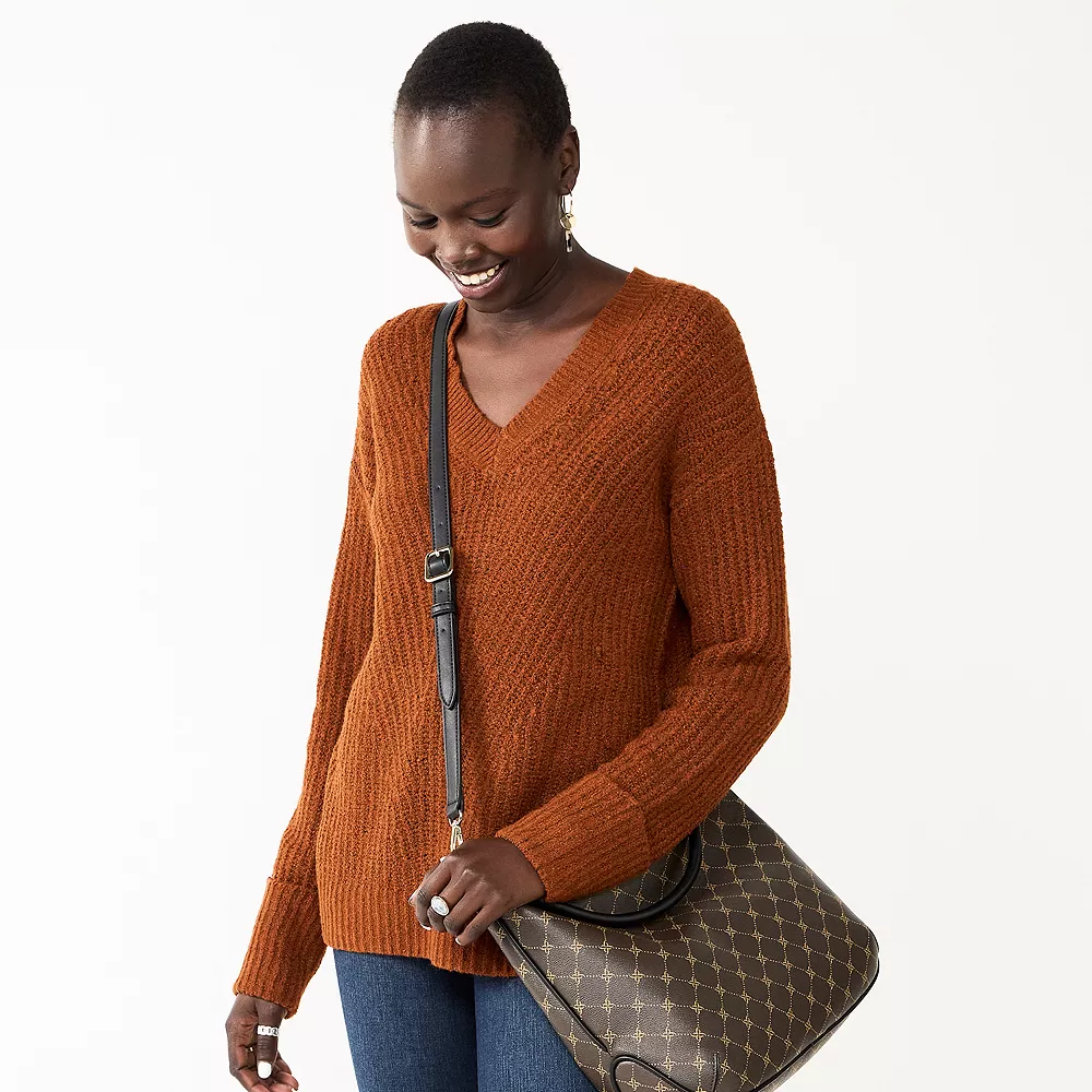 Women's Nine West Stitch Front V-Neck Sweater 8 Women's Nine West Stitch Front V-Neck Sweater - Image 6