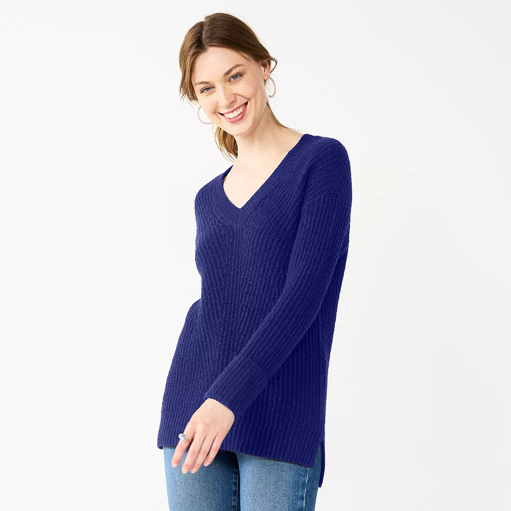 Women's Nine West Stitch Front V-Neck Sweater 5 Women's Nine West Stitch Front V-Neck Sweater - Image 3