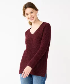 Women's Nine West Stitch Front V-Neck Sweater 19 Women's Nine West Stitch Front V-Neck Sweater -Nine West Sales 5585833 Maddie Plum