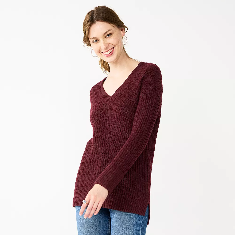 Women's Nine West Stitch Front V-Neck Sweater 9 Women's Nine West Stitch Front V-Neck Sweater - Image 7