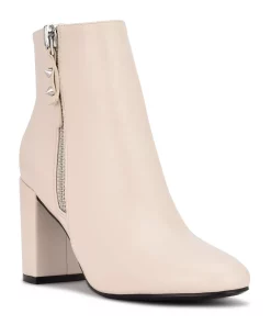 Nine West Trike Women's Block Heel Ankle Boots -Nine West Sales 5625101 Ivory