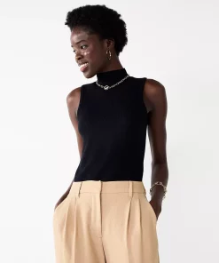 Women's Nine West Mockneck Sweater Tank