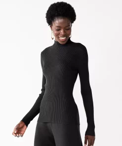 Women's Nine West Long Sleeve Mockneck Sweater