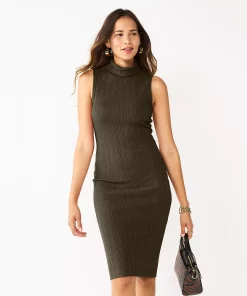Women's Nine West Turtleneck Bodycon Dress -Nine West Sales 5662329 Olive Landis