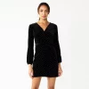 Women's Nine West Long Sleeve Velvet Wrap Dress -Nine West Sales 5668540 Black Silver Bead