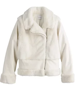 Women's Nine West Faux-Fur Faux-Leather Moto Jacket -Nine West Sales 5685792 ALT5