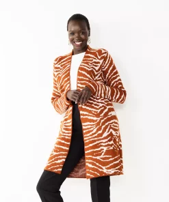 Women's Nine West Jacquard Long Cardigan