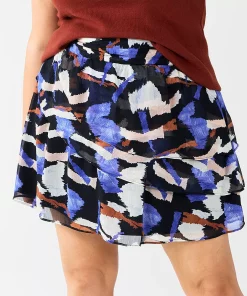Plus Size Nine West Easy Ruffle Skirt