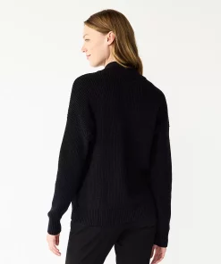 Women's Nine West Quarter Zip Sequin Stripe Pullover Sweater -Nine West Sales 5713489 ALT