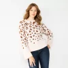 Women's Nine West Patterned Crewneck Sweater 2 Women's Nine West Patterned Crewneck Sweater -Nine West Sales 5731865 Pink Leopard