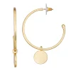Nine West Gold Tone Circle Drop Hoop Earrings -Nine West Sales 5770338